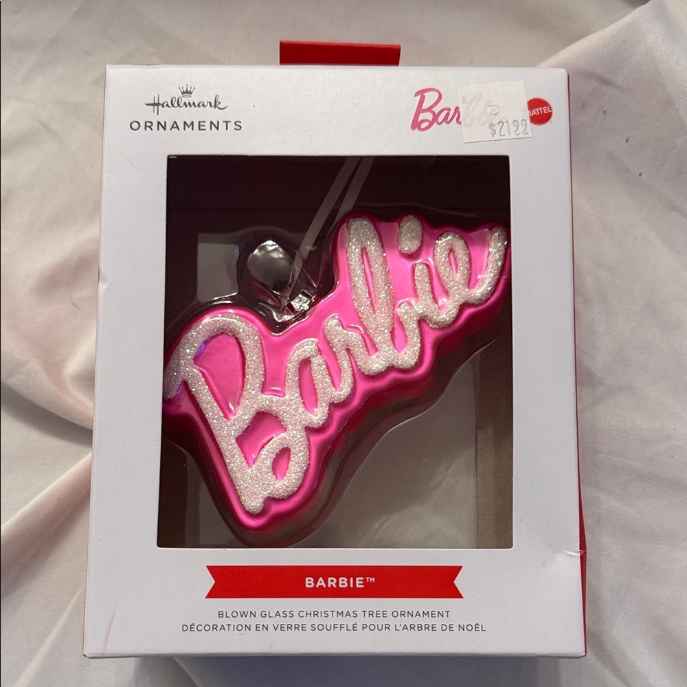 Hallmark Barbie Pink and White Ornament